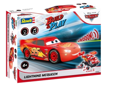 Джуниър комплект за сглобяване, Revell, Disney Cars, Lightning McQueen, Със звук и светлина, 19 части