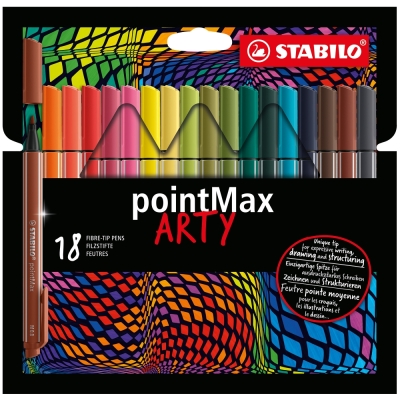 Комплект флумастери, Stabilo, pointMax Arty, 18 цвята