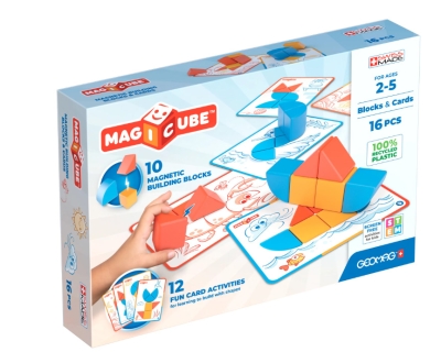 Магнитен конструктор, Geomag, Magicube, Форми и карти, 16 части