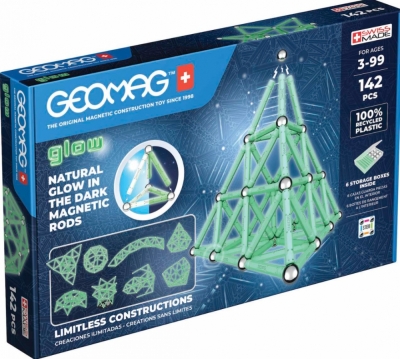 Магнитен конструктор, Geomag, Светещ, 142 части