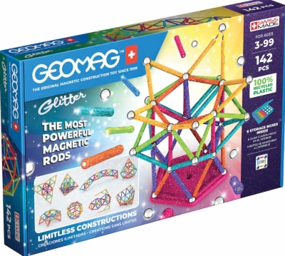 Магнитен конструктор, Geomag, Блестящ, 142 части