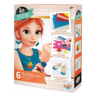 Творчески комплект, Buki France,Направи сам бижута от изкуствена кожа, 6 бижута