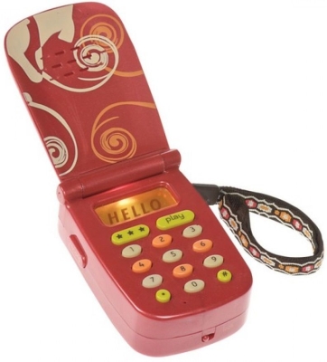 Интерактивна играчка, Battat, Телефон със звук и светлина, Червен
