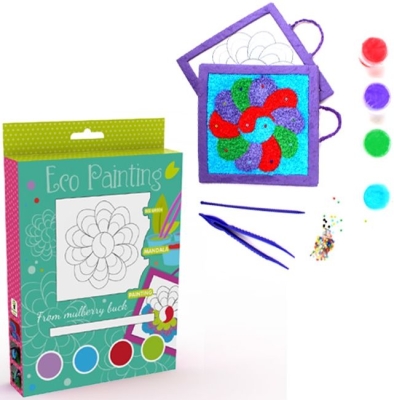 Творчески комплект, Eurekakids, Рисуване с еко бои, Мандала, 8 части