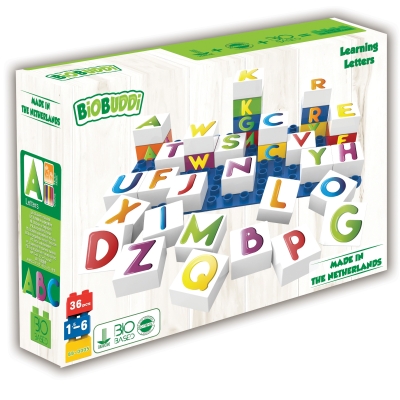 Конструктор, BioBuddi, Образователни кубчета с букви, 27бр.