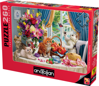Пухкави котенца в хола - пъзел 260 части