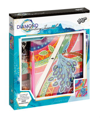 Творчески комплект, Totum, Декорирай сам, Тетрадка с диаманти Паун, голяма