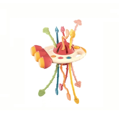 Бебешка сензорна играчка UFO red