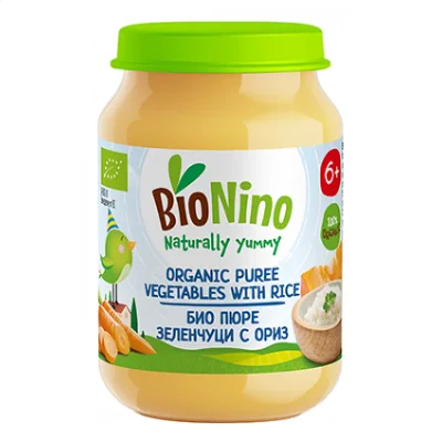 BioNino БИО Пюре Зеленчуци с ориз 6м. 190г