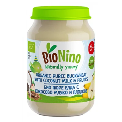 BioNino БИО Пюре Елда с плодове и кокосово мляко 6м. 190г