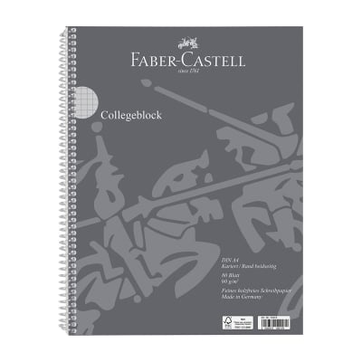 Faber-Castell Пад, А4, офсетова хартия, спирала, на квадрати, 80 листа