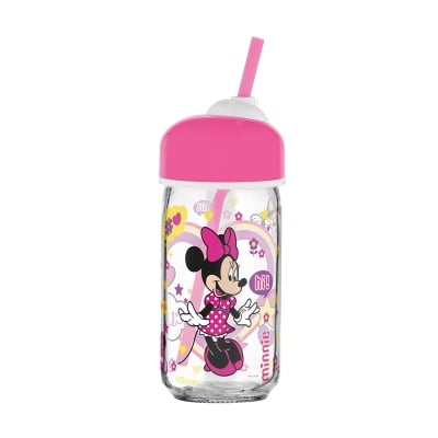 Disney Бутилка за вода Minnie Mouse, със сламка, CC, 370 ml