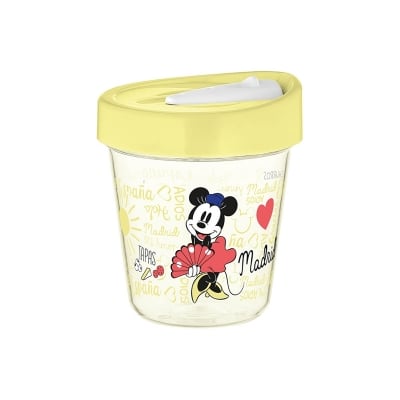 Disney Чаша за пътуване Мадрид, с капак, 350 ml, жълта