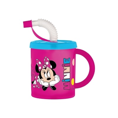 Disney Чаша със сламка и дръжка Minnie Mouse, 210 ml
