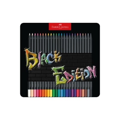 Faber-Castell Моливи Black Edition, 24 цвята, в метална кутия