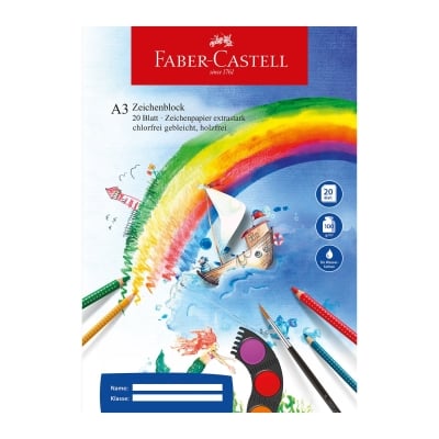 Faber-Castell Блок за рисуване, офсетова хартия, А3, 100 g/m2, 20 листа