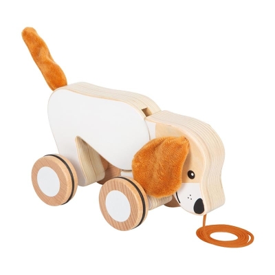 Small Foot Кученце за дърпане, дървено, с шумящи уши