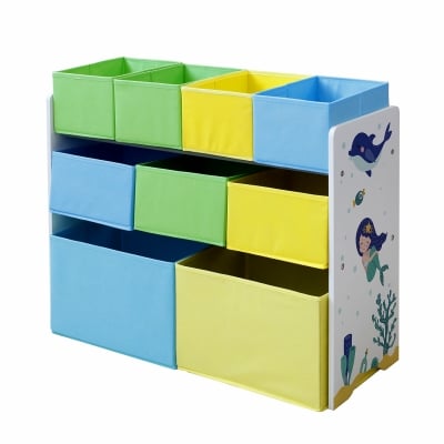 Органайзер за играчки с  9 текстилни кутии за съхранение Русалка
