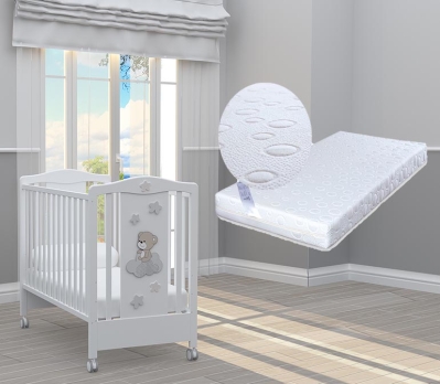 Бебешко креватче Piccolo Particolare grigio+ ПОДАРЪК матрак Primavera Baby Luxe