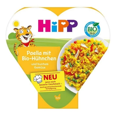 Hipp Био пюре Паеля зеленчуци и пиле 12м. 250г Био 