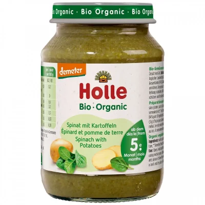 HOLLE БИО Спанак с картоф 5м. 190г