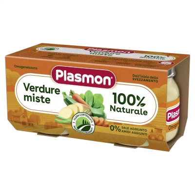 PLASMON Зеленчуков микс 6м. 2х80г