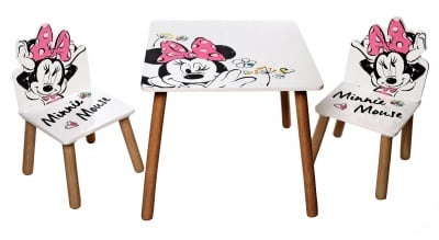 Детска маса с 2 столчета Мини Маус