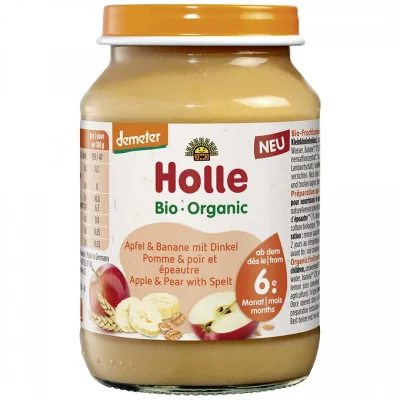 HOLLE Деметер пюре ябълка, банан и спелта 6м. 190г