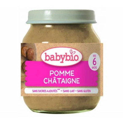 Babybio Био плодово пюре с ябълка и кестени 6м. 130г