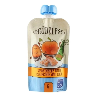 Rudolfs Био детско смути със зеленчуци кускус и риба 6м+ 110g