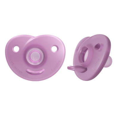 Комплект от 2 бр. ортодонтични залъгалки за новородено Philips Avent SOOTHIE SCF099/27 в кутия за стерилизиране, 0-6м, розови