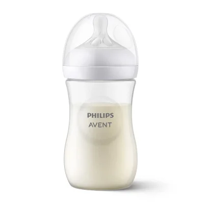 Шише за хранене Natural Response 260 мл с биберон без протичане Natural Response със среден поток, Philips AVENT SCY903/01