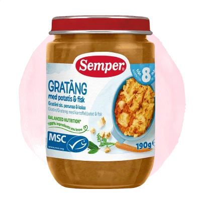 Semper Гратен с картофи и риба 8м. 190г