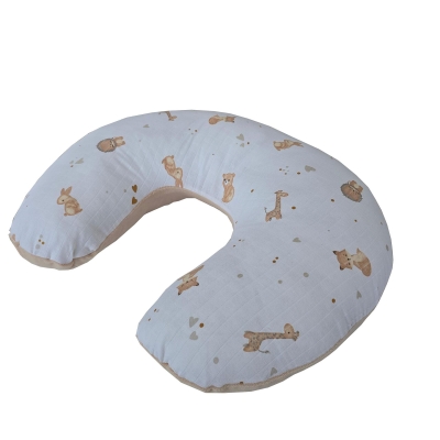 Възглавничка за кърмене муселин и кадифе