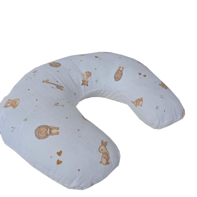 Възглавничка за кърмене от муселин и плетен памук