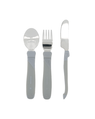 Детски прибори Twistshake Неръждаема стомана 12+ м Pastel Grey