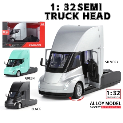 Mетален влекач Tesla Semi Truck Head в мащаб 1:32.