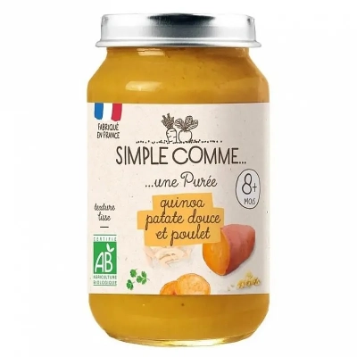 Simple Comme БИО Пюре Пилешко месо, киноа и сладък картоф 8м. 200г