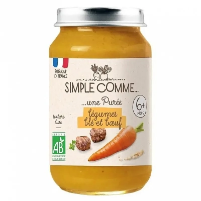 Simple Comme БИО Зеленчуково пюре с говеждо месо 6м. 190г