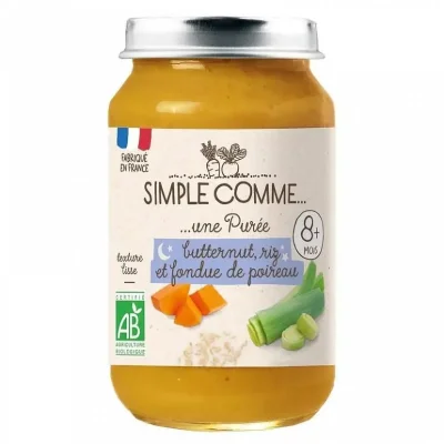 Simple Comme БИО Пюре Тиква, ориз и праз лук 8м. 200г