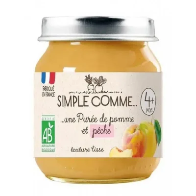 Simple Comme БИО Пюре Ябълка и праскова 4м. 125г