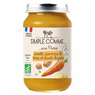 Simple Comme БИО Пюре Свинско месо, моркови и картофи 8м. 200г