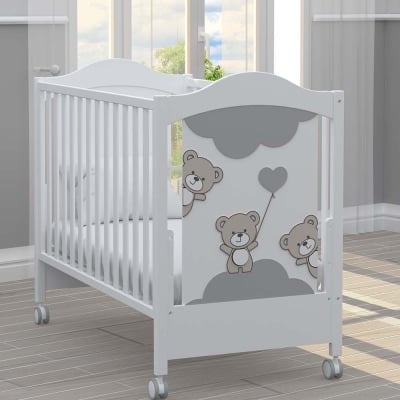 Bambino Casa-бебешко креватче Tre Orsetti grigio-сиво сърце