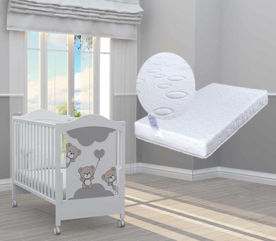 Бебешко креватче Tre Orsetti grigio+ ПОДАРЪК матрак Primavera Baby Luxe