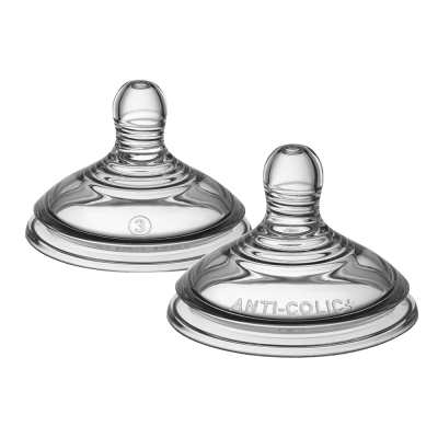 Комплект от 2 броя Биберони Tommee Tippee Advanced Anti-Colic+ Fast flow, 3 капки, бърз поток за бебета на възраст 6+ месеца
