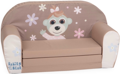 Delta trade-детски двоен разтегателен диван МАЙМУНКА момиче бежов