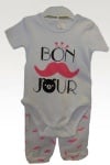 Бебешки комплект Bonjour цвят: розов