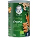 GERBER Organic Пшенично- овесен снакс с морков и портокал 10м. 35г