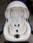 Adbor-бебешка количка 3в1 Avenue 3D eco:бяла кожа/роуз голд