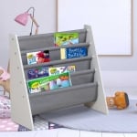 Детска етажерка за книги и играчки-WHITE/GREY